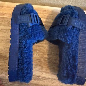 UGG FLUFFITA SHEARLING PLATFORM SLIDE SANDAL SLIPPER